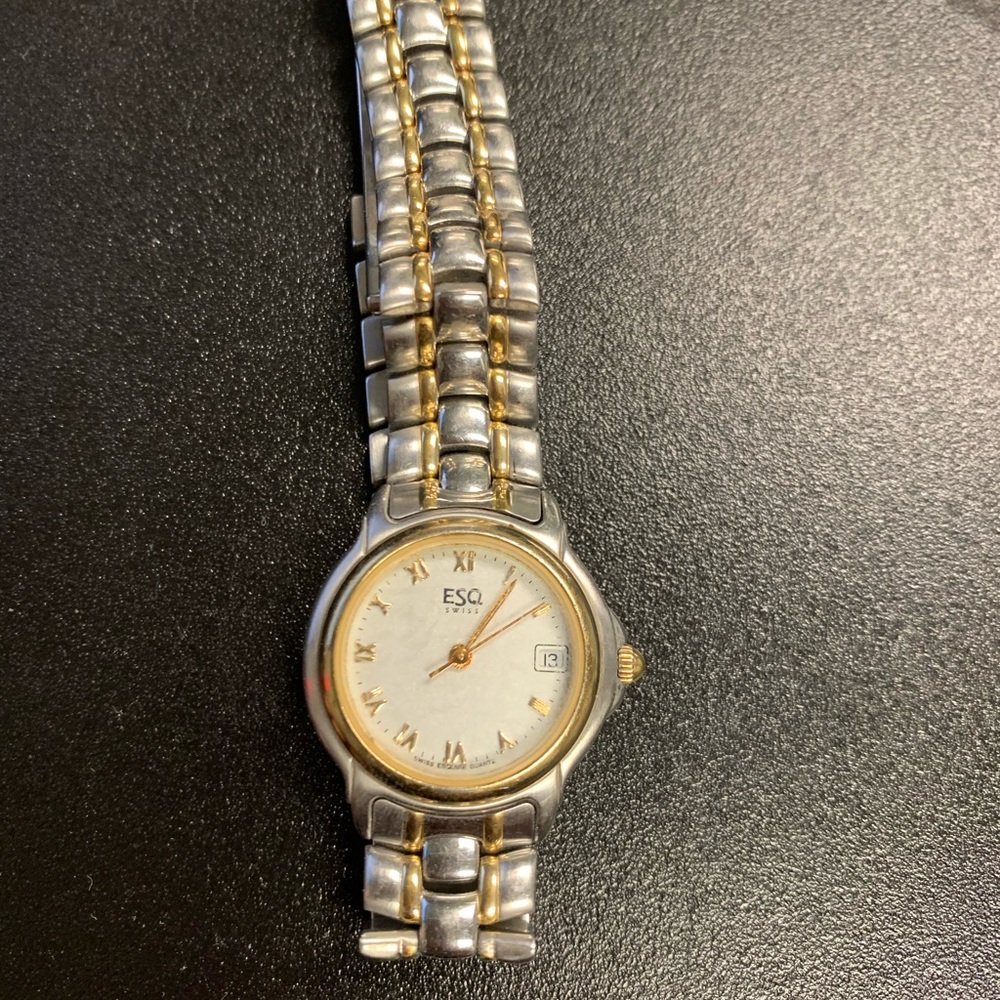 Vintage ESQ by Movado Swiss Two Toned Watch